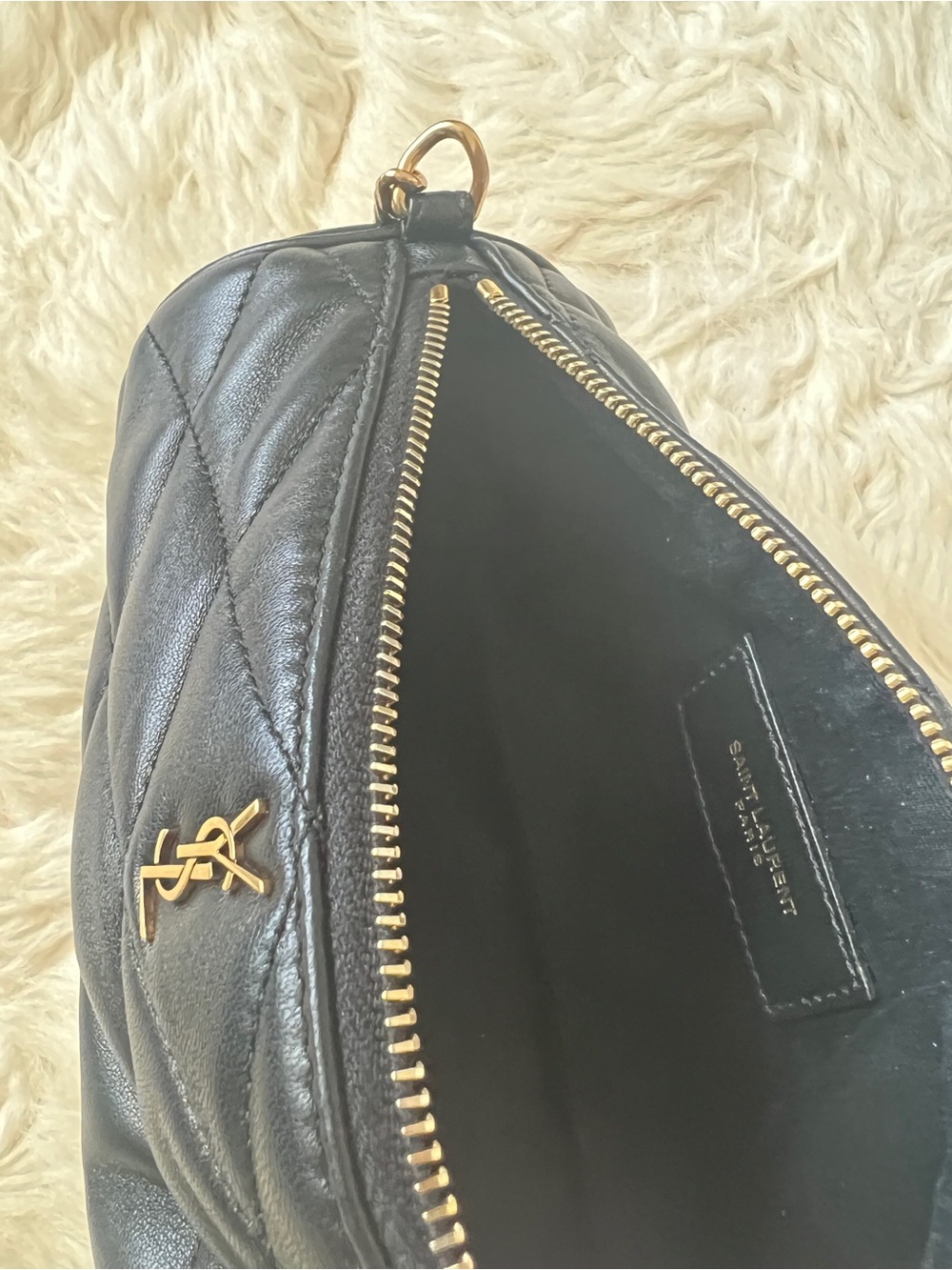 NIB YSL Saint Laurent Black Quilted Leather Tube Shoulder Bag with Gold Hardware - Picture 4 of 11